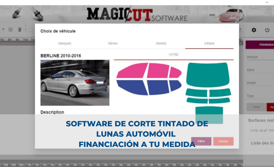 SOFTWARE DE CORTE TINTADO DE LUNAS AUTOMÓVIL