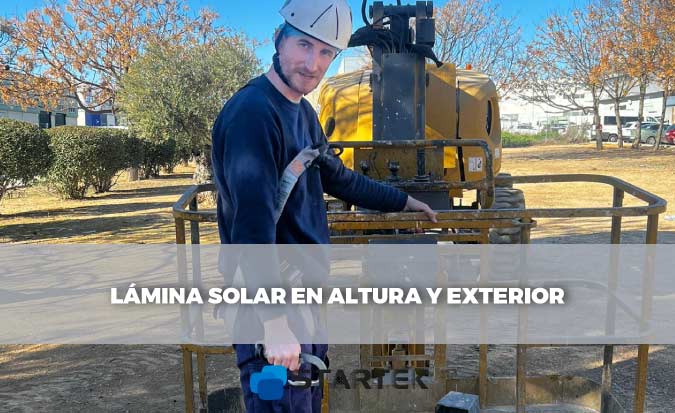 Lámina solar en altura y exterior